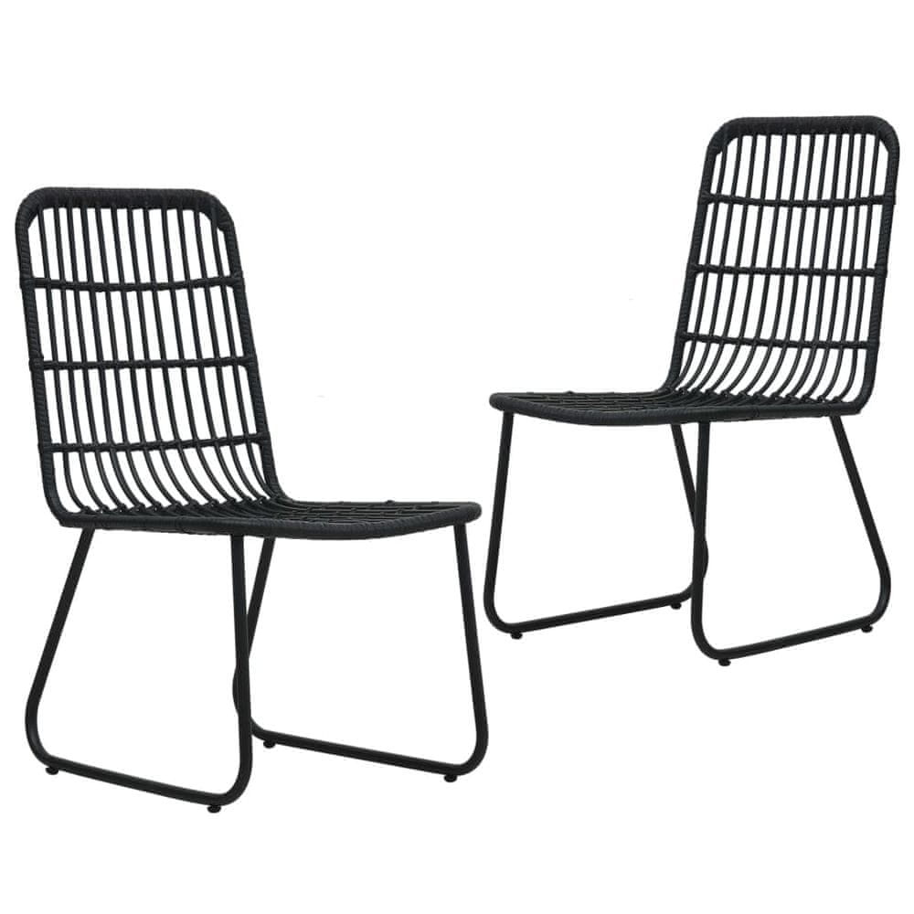 Vidaxl Záhradné stoličky 2 ks, polyratan, čierne